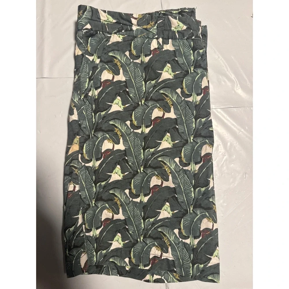 Southern Proper Mens Size 34 Palm Leaf‎ Print Shorts Tailored Fit Cotton Blend